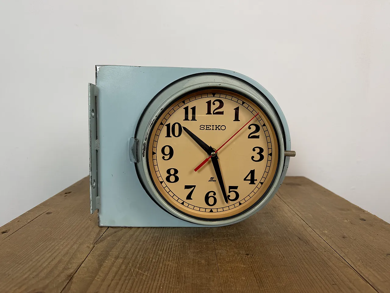 Blue Seiko Double-Sided Ships Wall Clock, 1980s 13