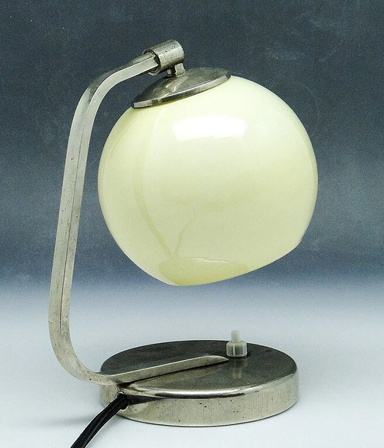 Mid-Century Glass and Metal Bedside Lamp, 1950s 4