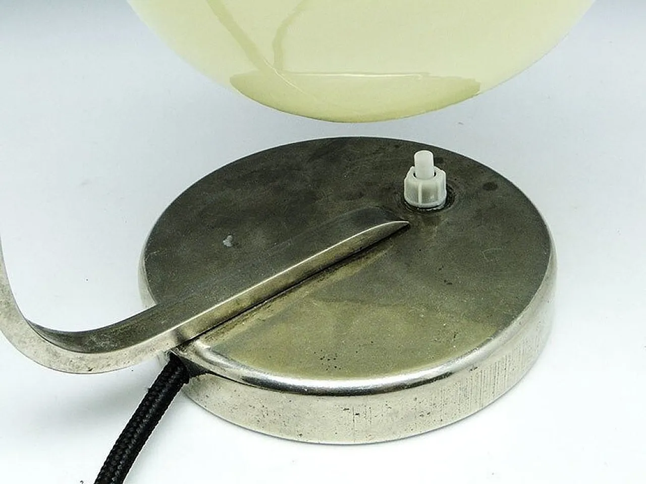 Mid-Century Glass and Metal Bedside Lamp, 1950s 5