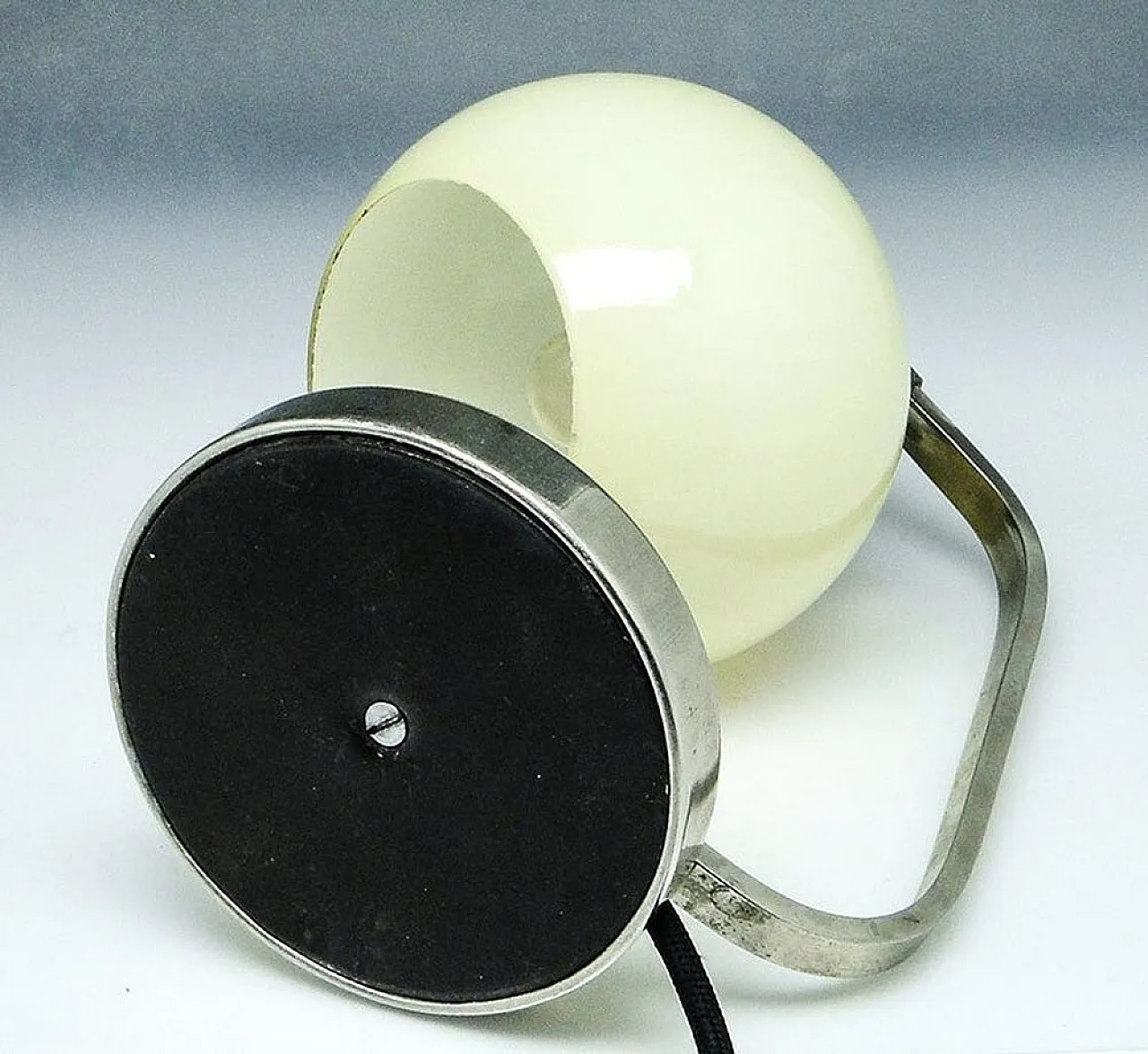 Mid-Century Glass and Metal Bedside Lamp, 1950s 6