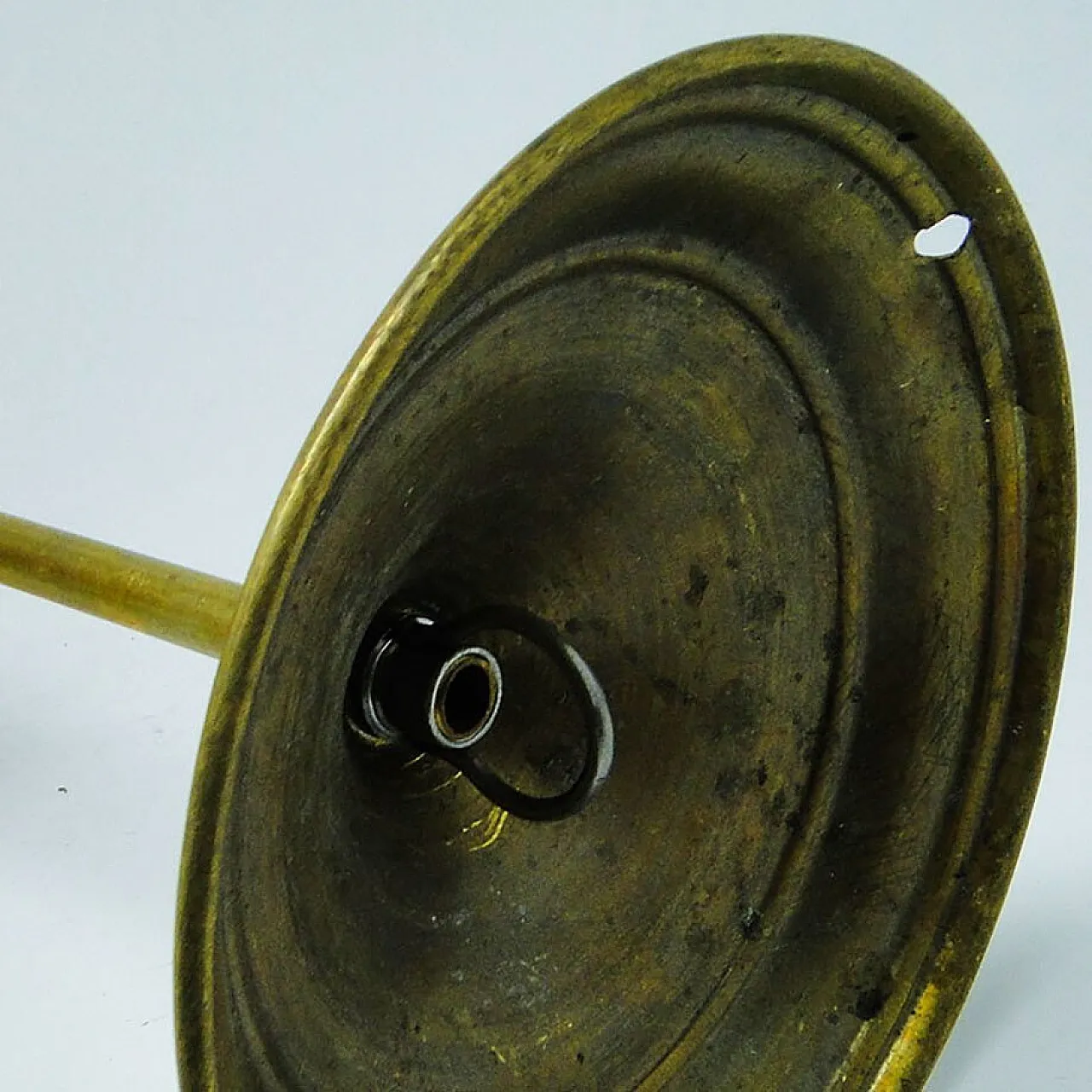 Mid-Century Pendant Lamp in Brass and Glass, 1950s 2