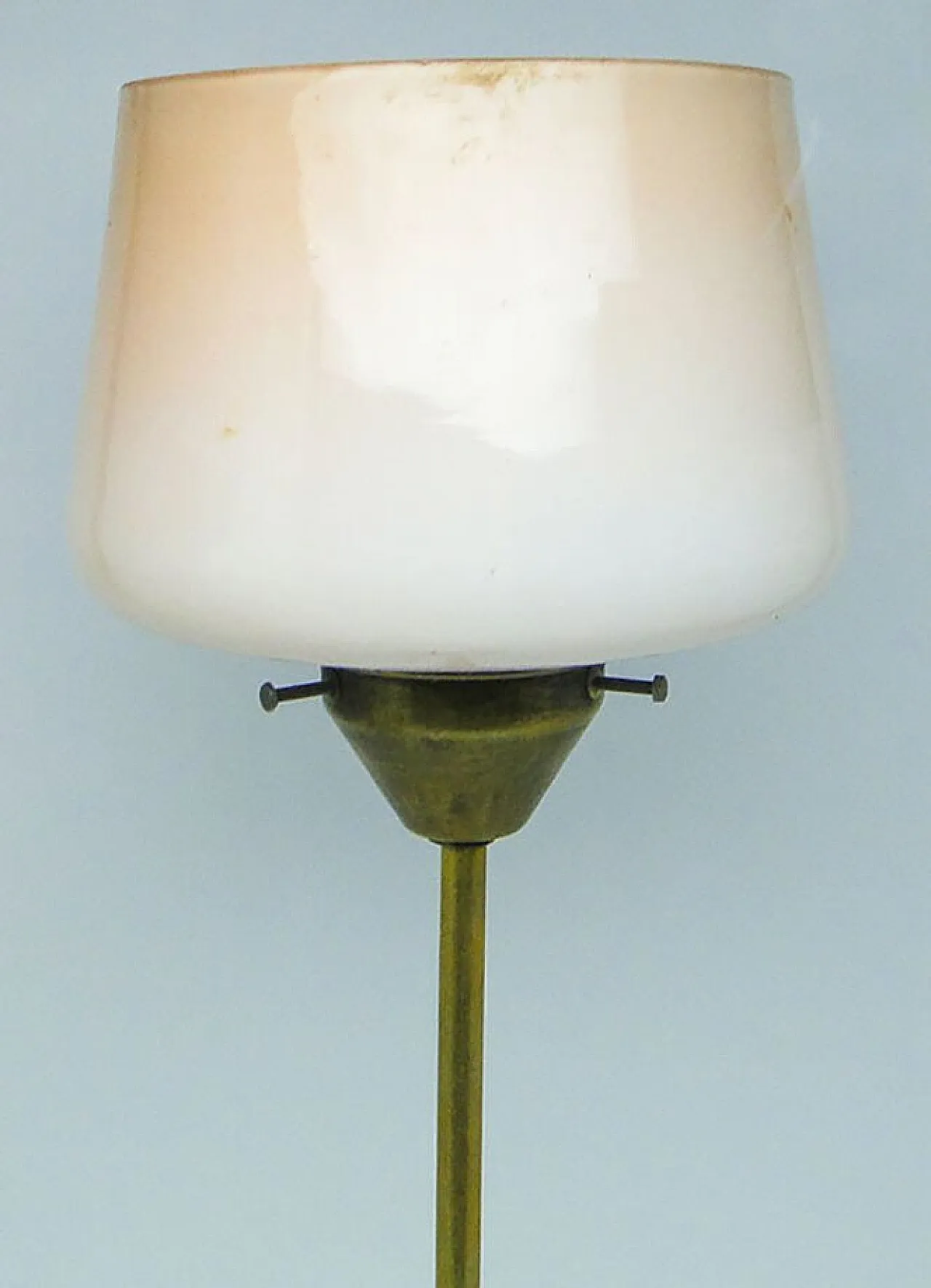 Mid-Century Pendant Lamp in Brass and Glass, 1950s 6
