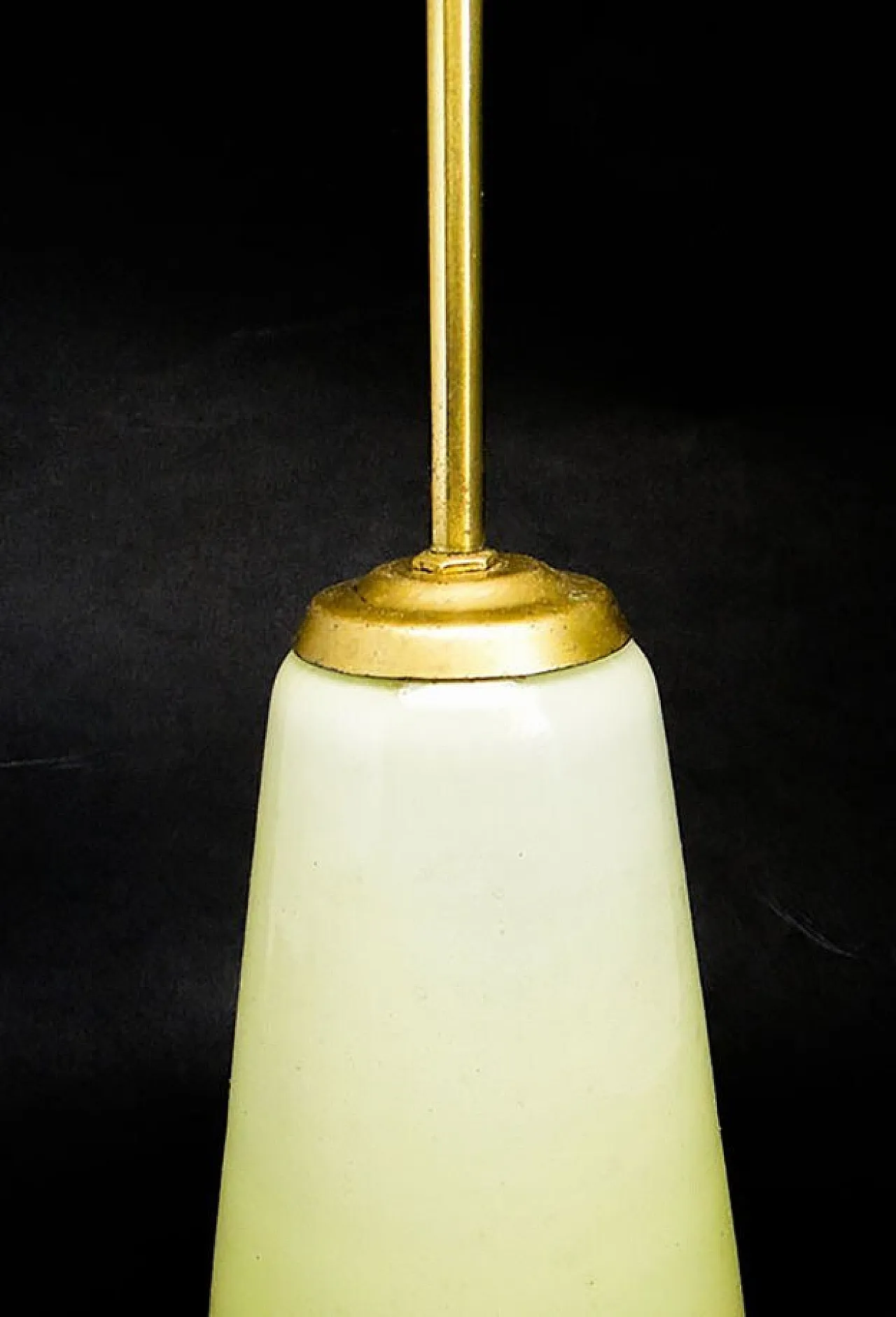 Mid-Century Pendant Lamp in Glass and Brass, 1950s 5