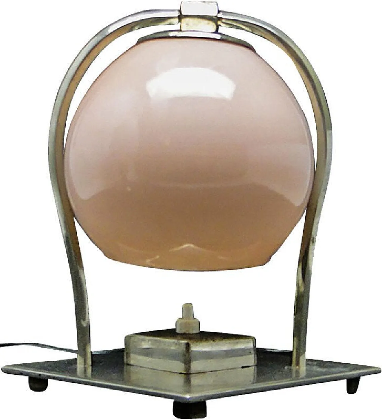 Glass and Metal Table Lamp, Germany, 1930s 1