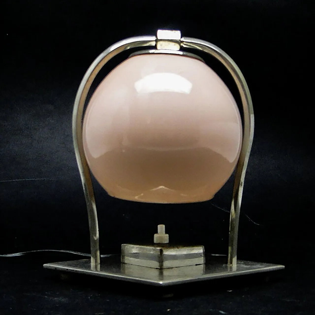 Glass and Metal Table Lamp, Germany, 1930s 2