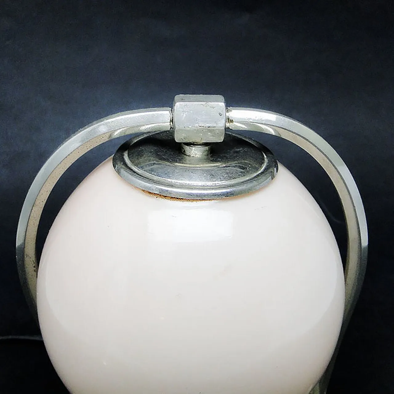 Glass and Metal Table Lamp, Germany, 1930s 3