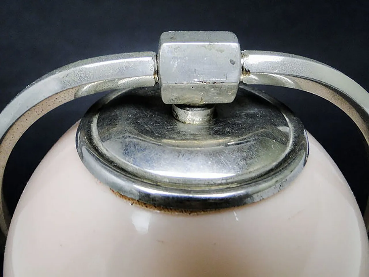Glass and Metal Table Lamp, Germany, 1930s 4