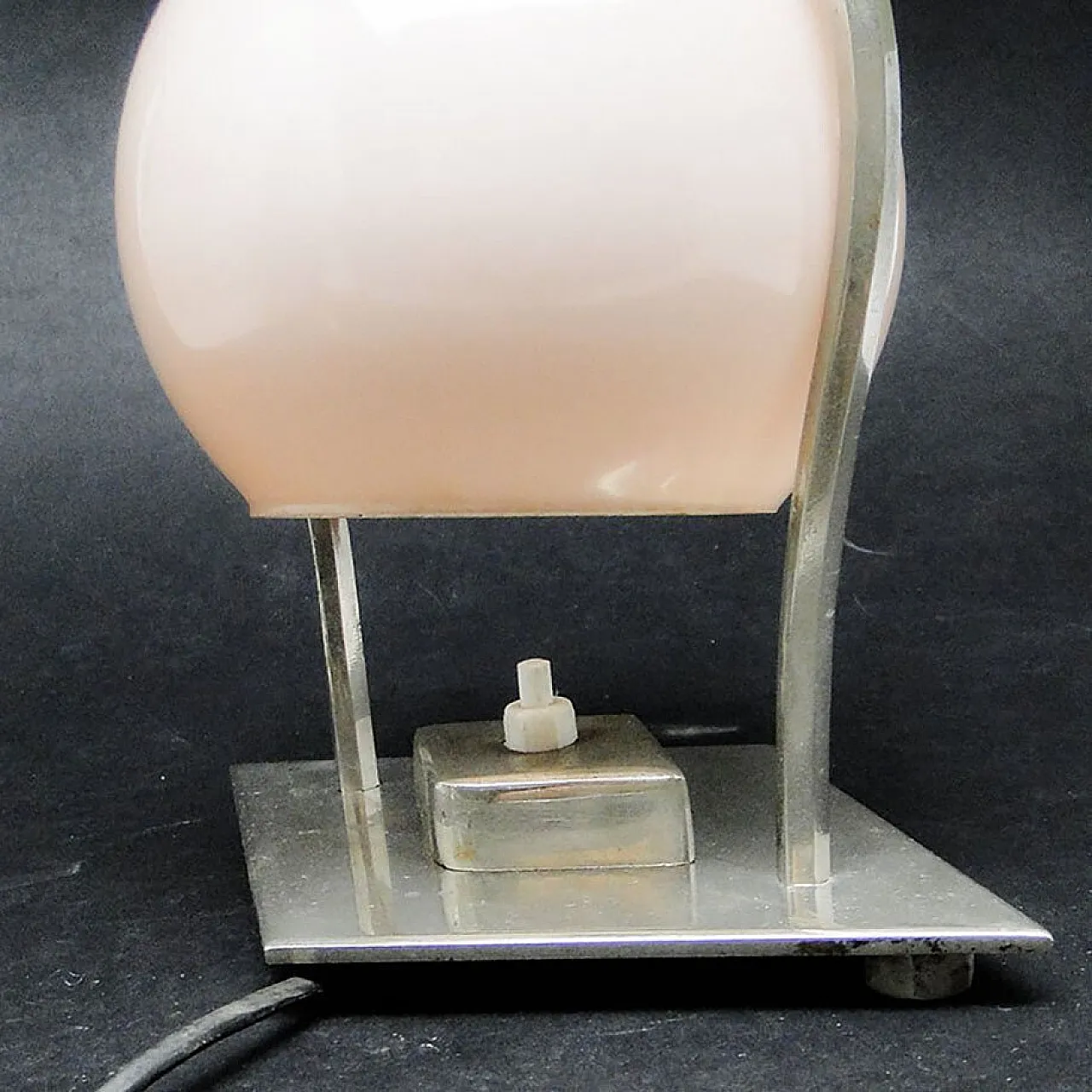 Glass and Metal Table Lamp, Germany, 1930s 5