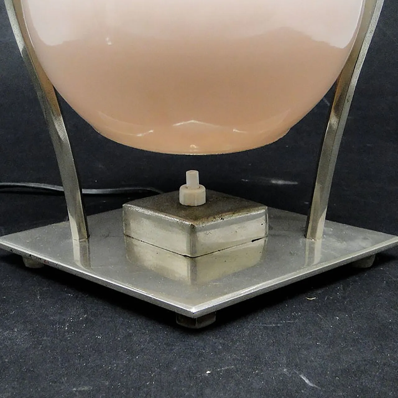 Glass and Metal Table Lamp, Germany, 1930s 6