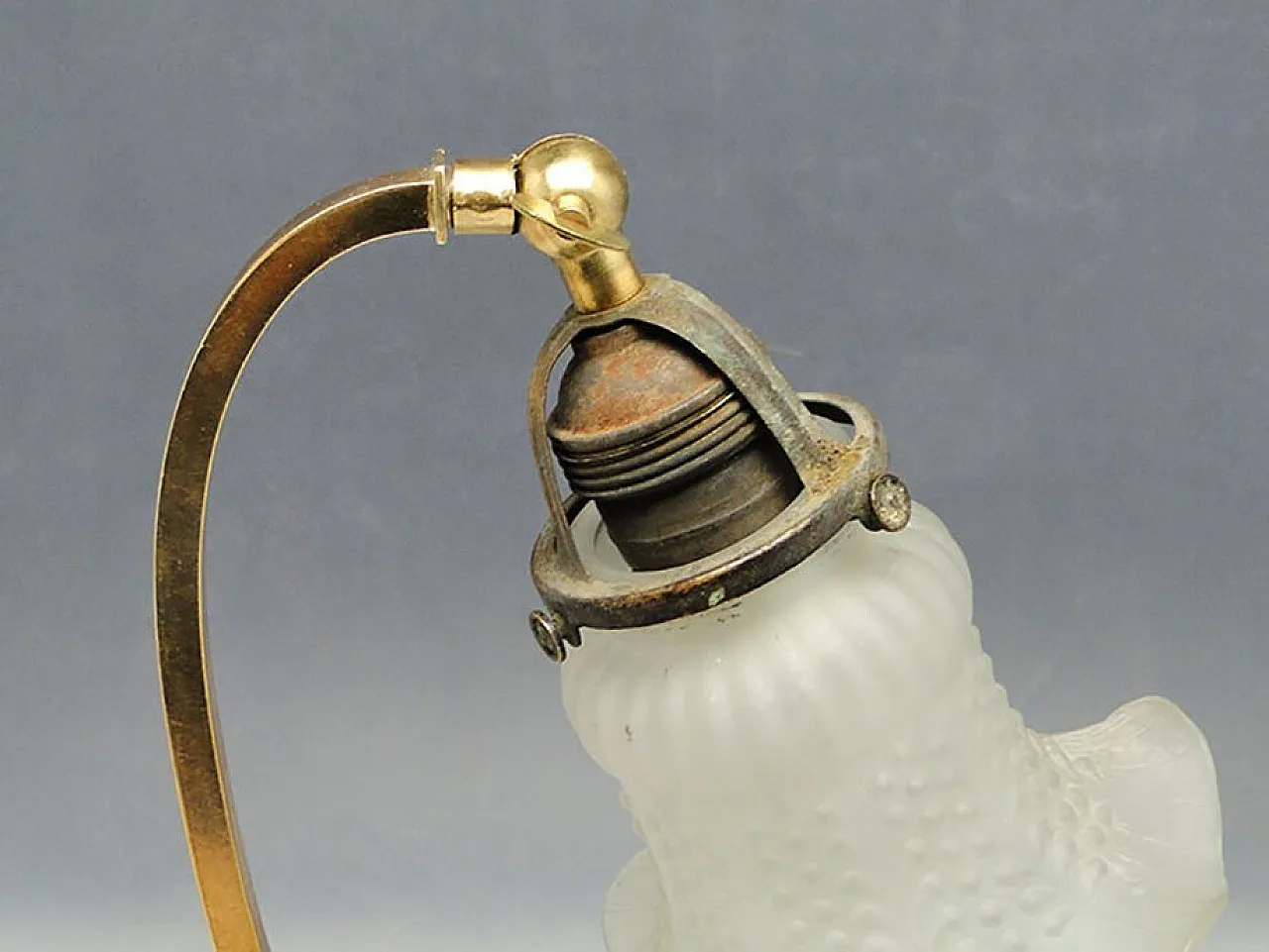 20th Century Glass and Metal Table Lamp, Austria-Hungary, 1890s 9