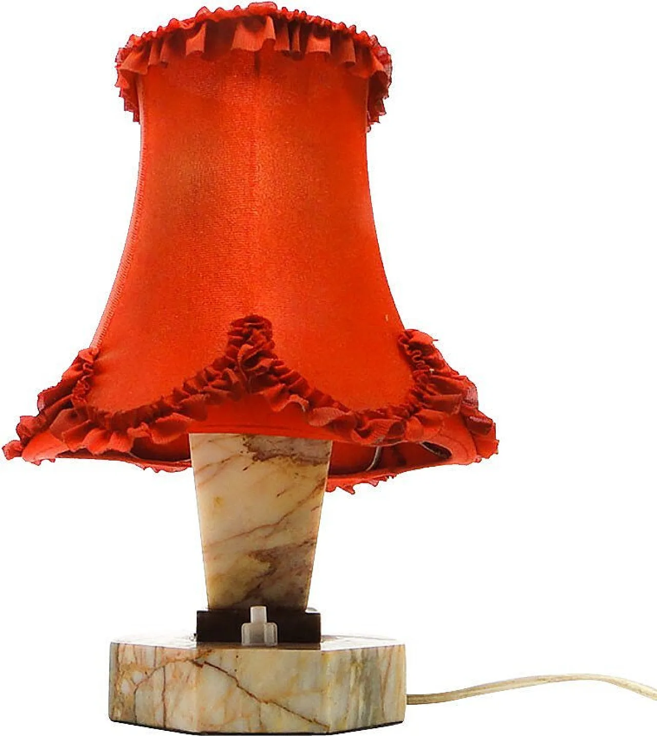 Art Deco Stone Table Lamp, Czechoslovakia, 1930s 1