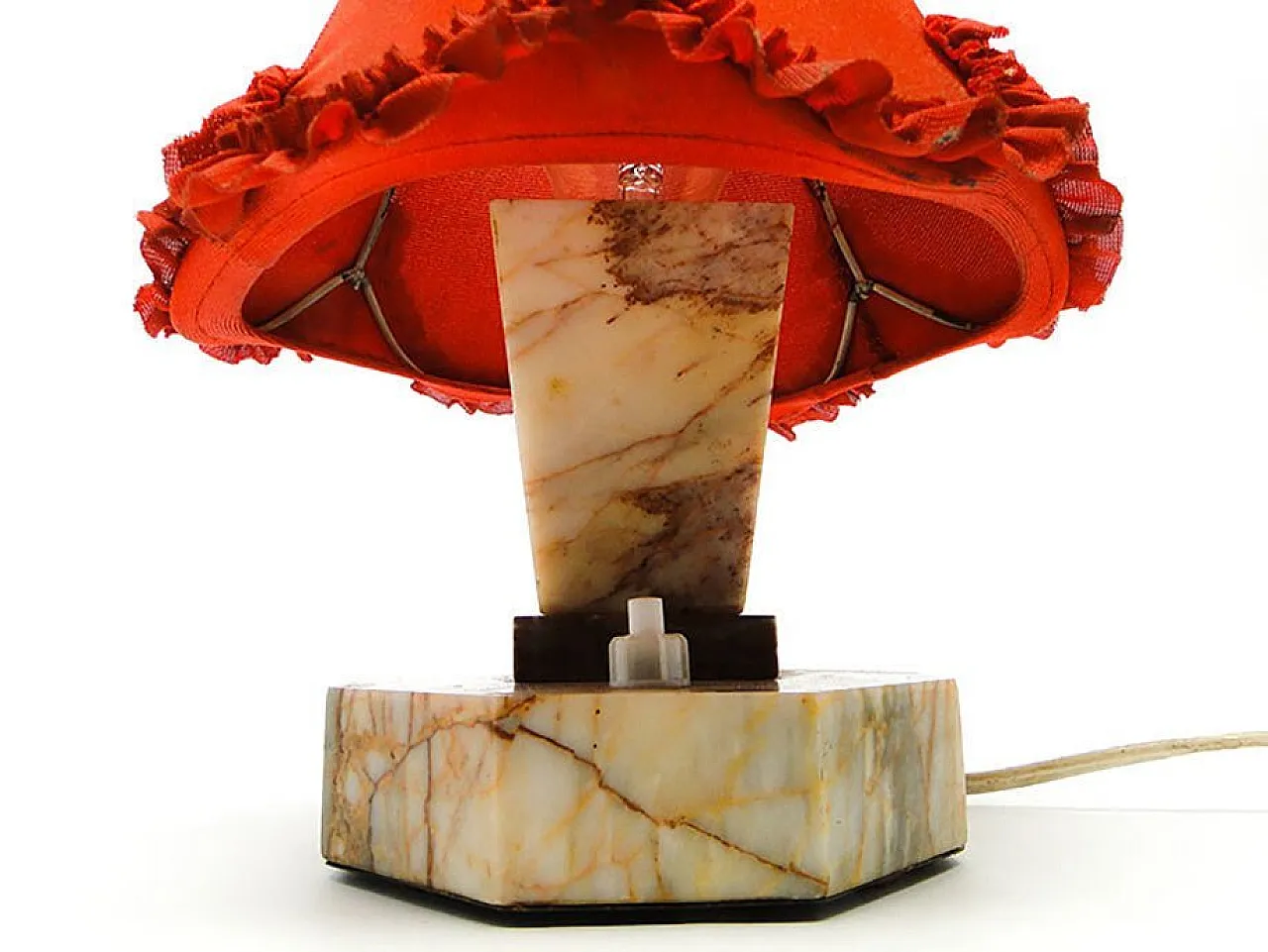 Art Deco Stone Table Lamp, Czechoslovakia, 1930s 2