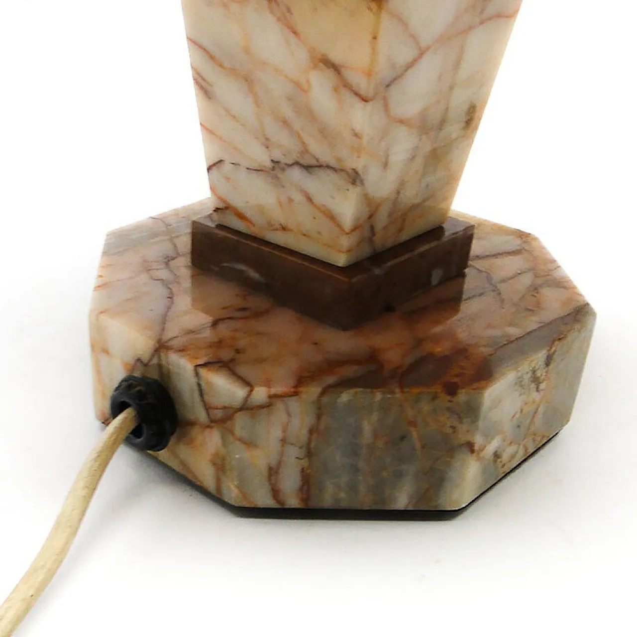 Art Deco Stone Table Lamp, Czechoslovakia, 1930s 5