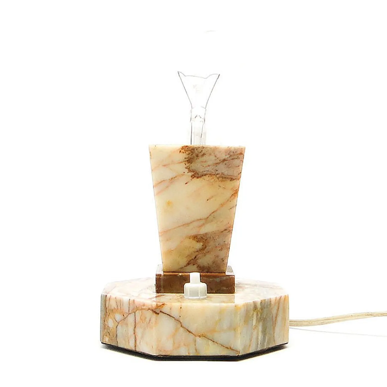 Art Deco Stone Table Lamp, Czechoslovakia, 1930s 6