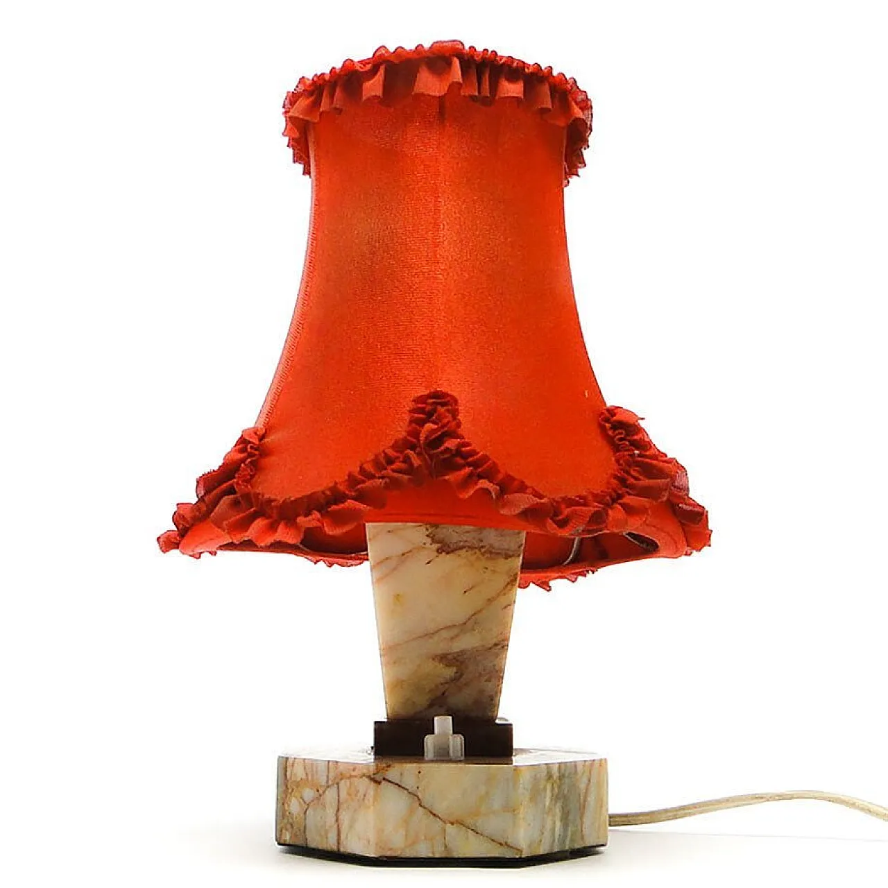 Art Deco Stone Table Lamp, Czechoslovakia, 1930s 7