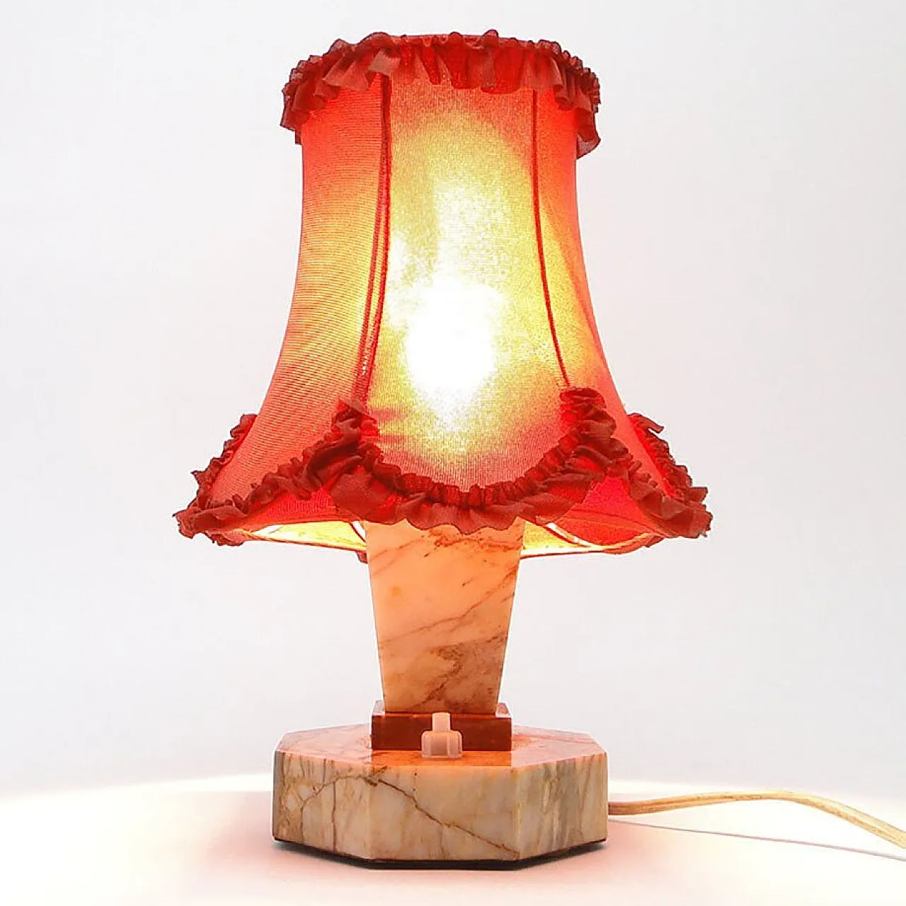 Art Deco Stone Table Lamp, Czechoslovakia, 1930s 9