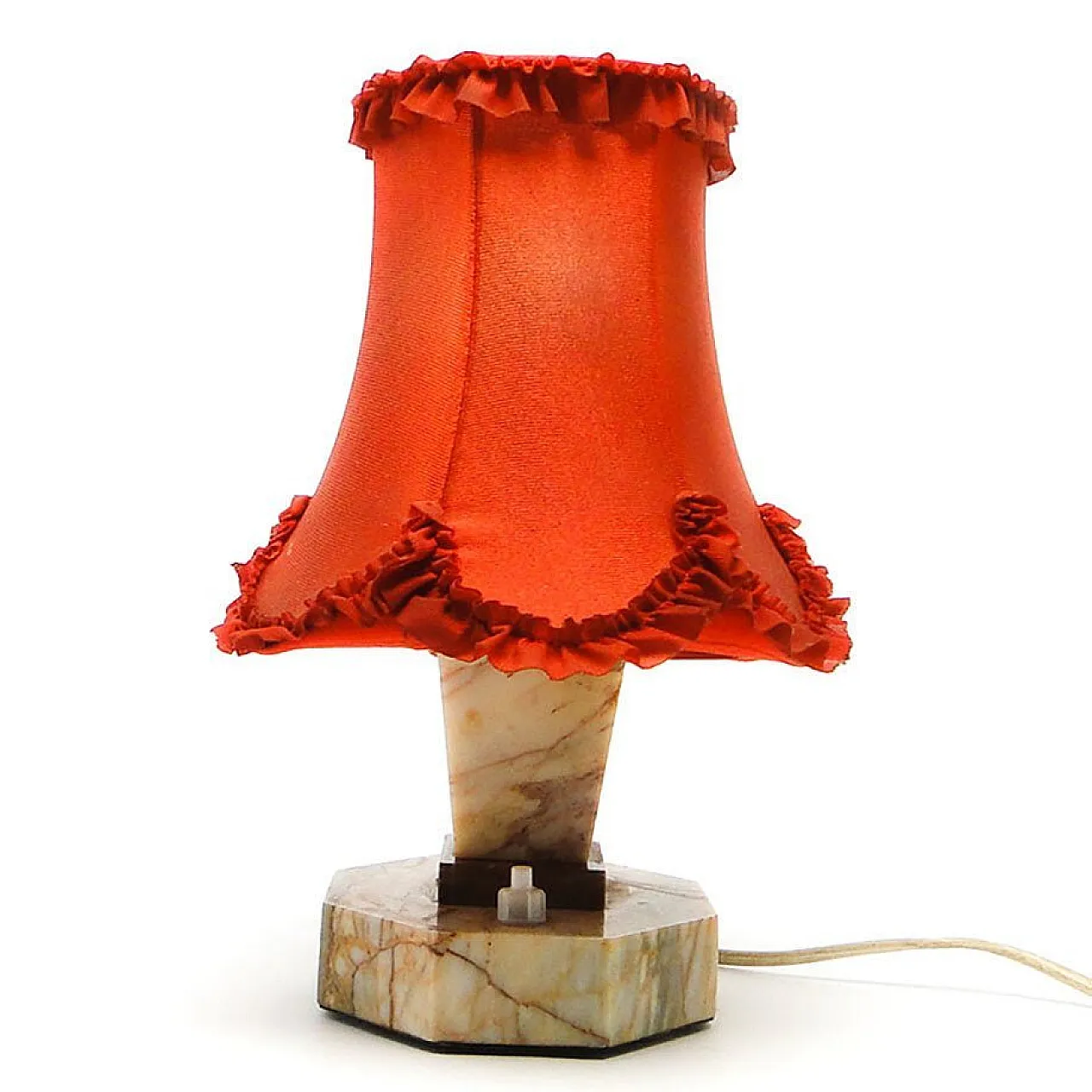 Art Deco Stone Table Lamp, Czechoslovakia, 1930s 12