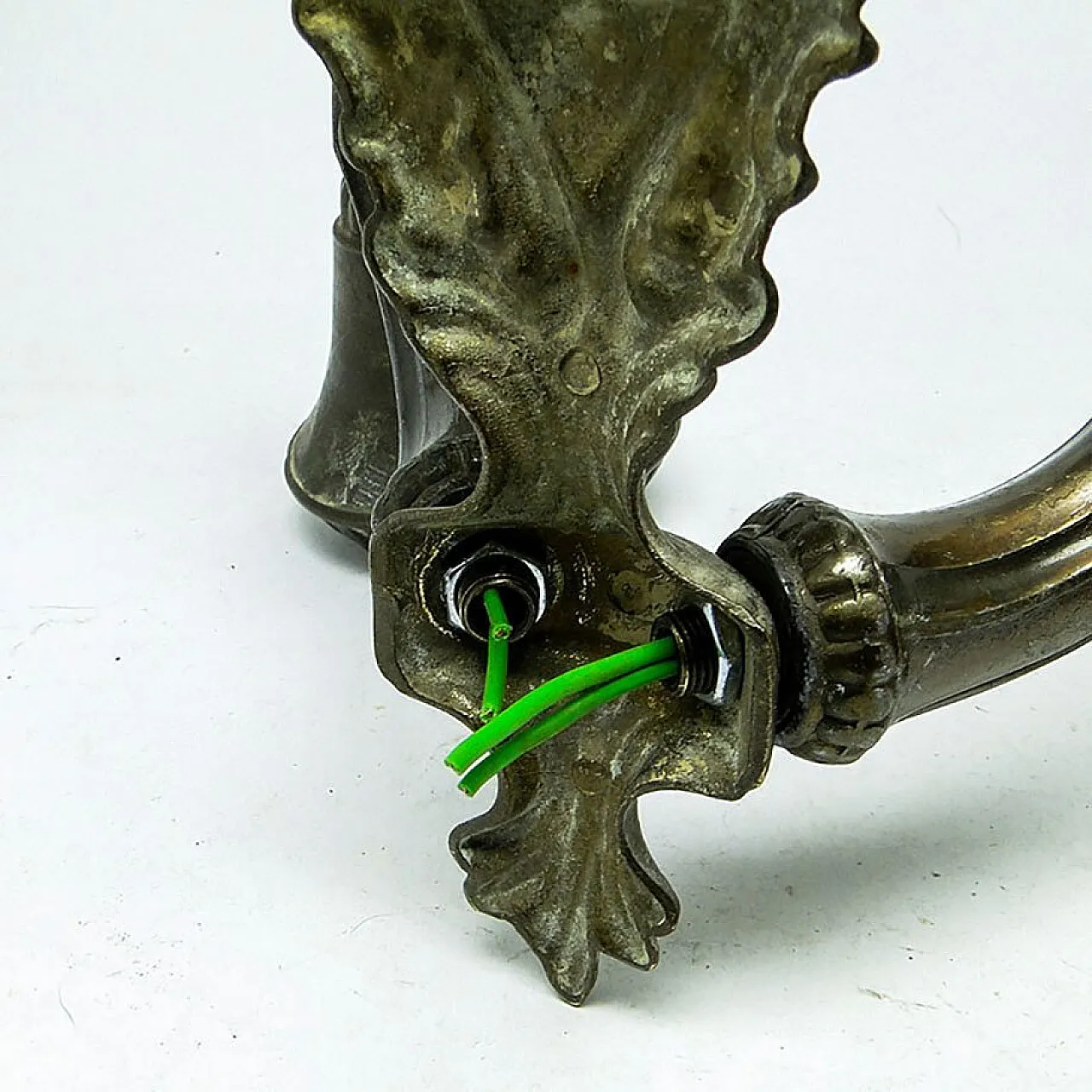 Eclectic Two-Armed Wall Lamp, Poland, 1950s 6