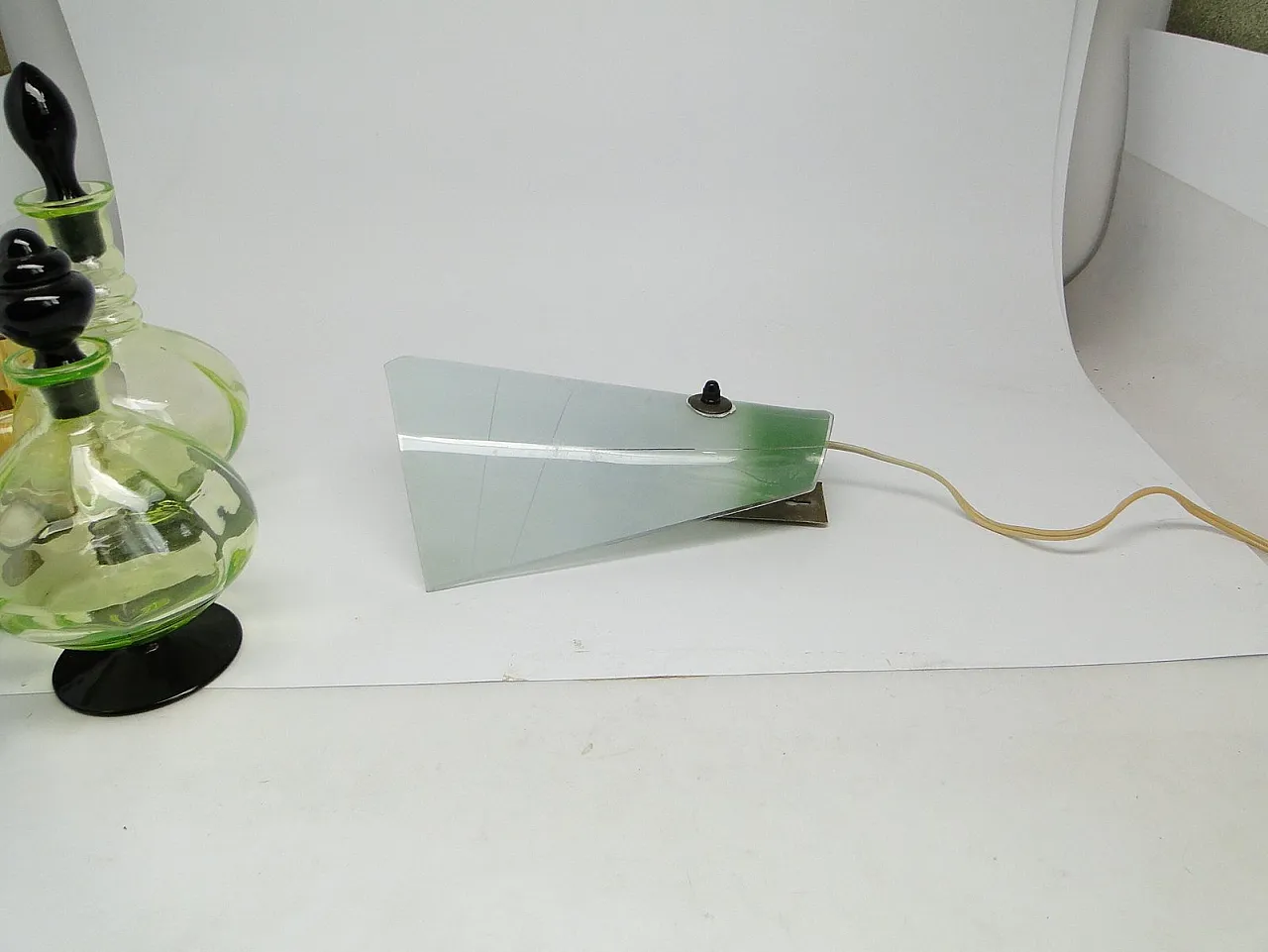 Postmodern Communist Glass & Steel Wall Lamp, Poland, 1970s 4