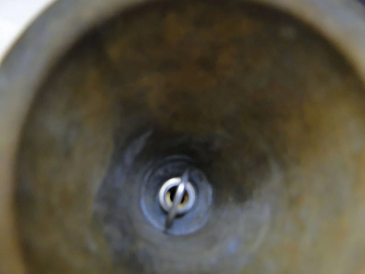 Glass and Brass Pendant Lamp, Poland, 1960s 2