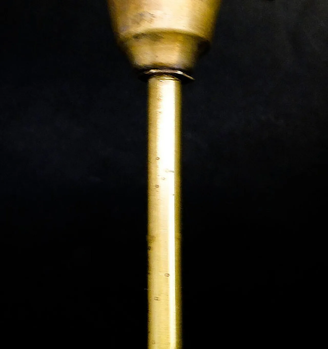 Glass and Brass Pendant Lamp, Poland, 1960s 5
