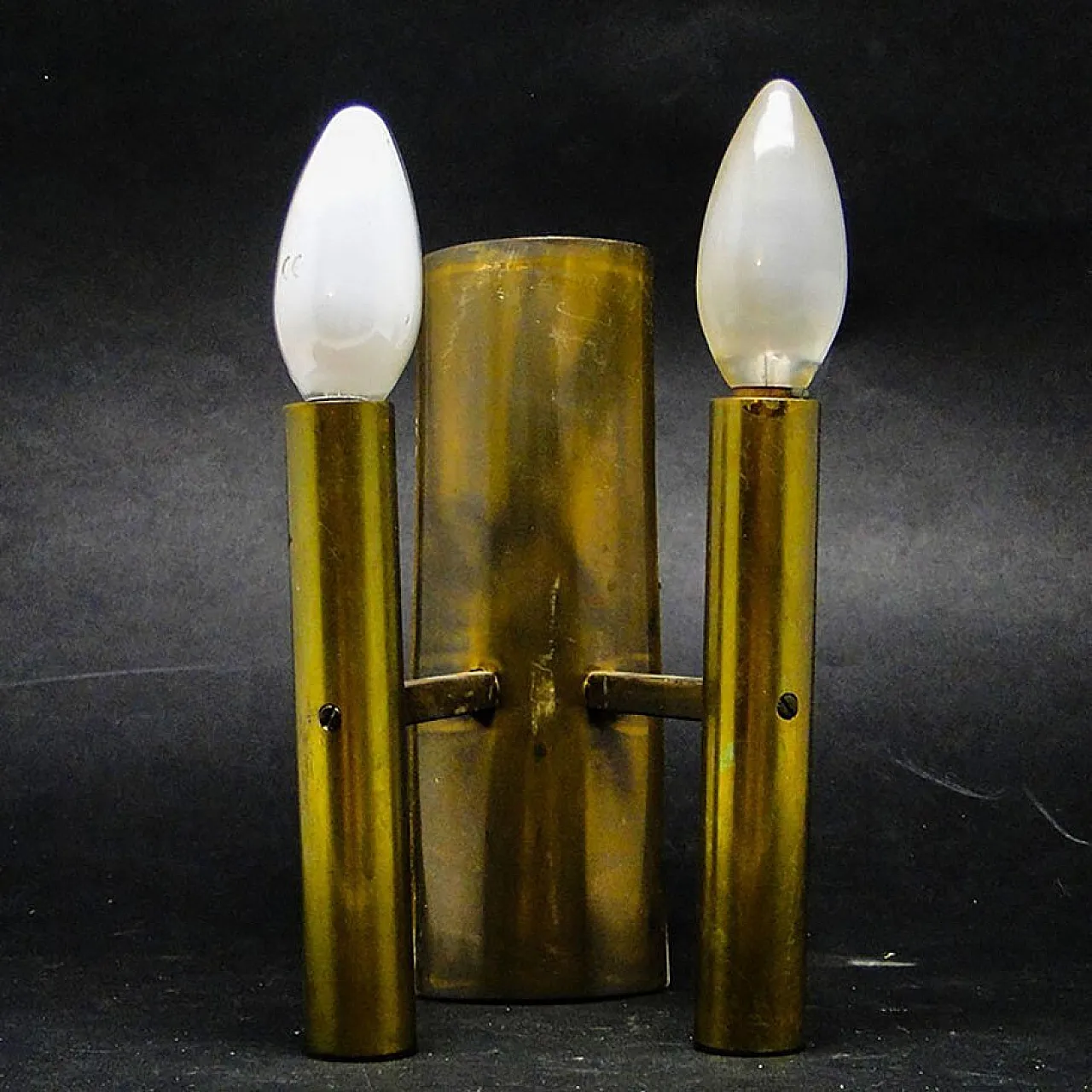 Metal Two-Armed Wall Lamp, 1970s 1