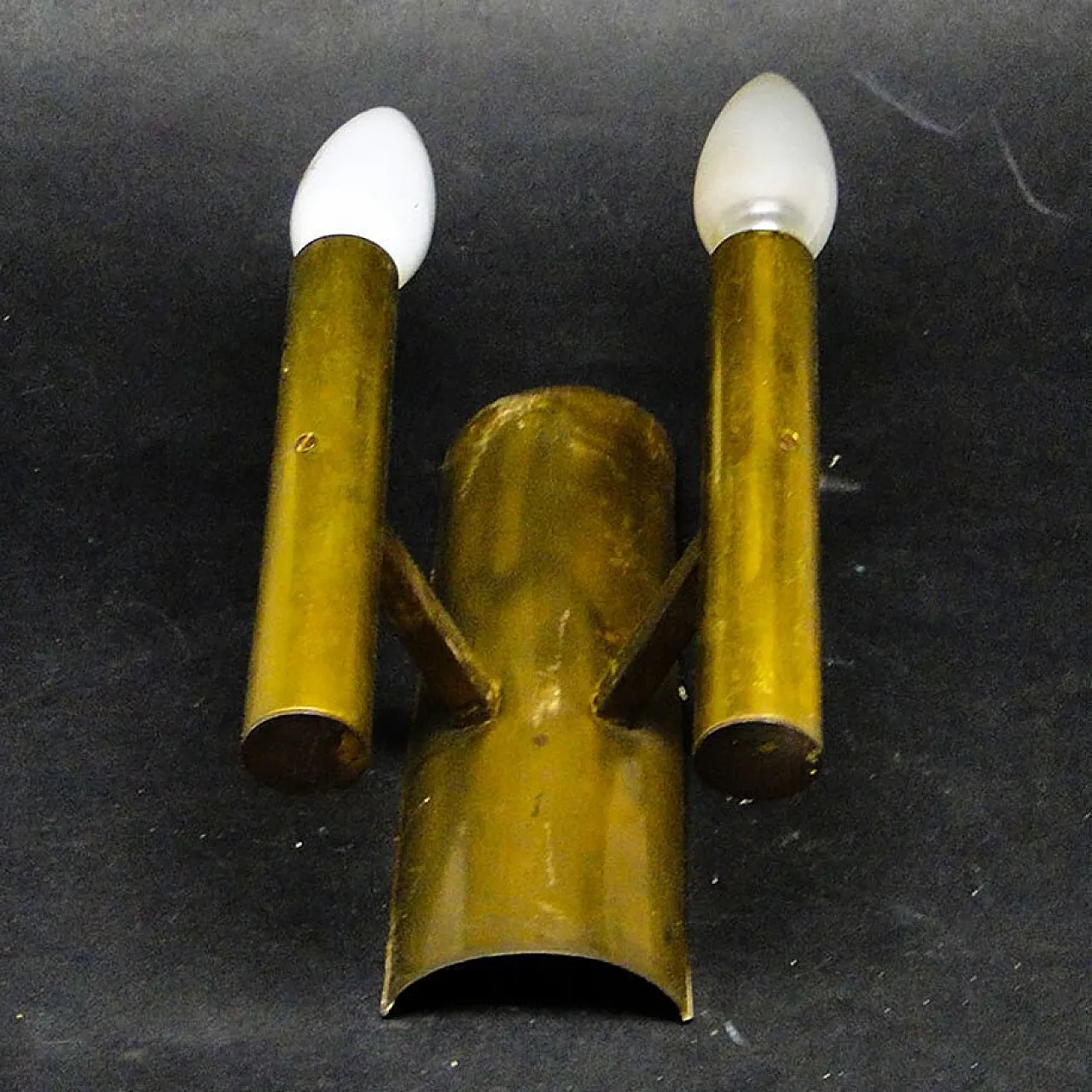 Metal Two-Armed Wall Lamp, 1970s 2