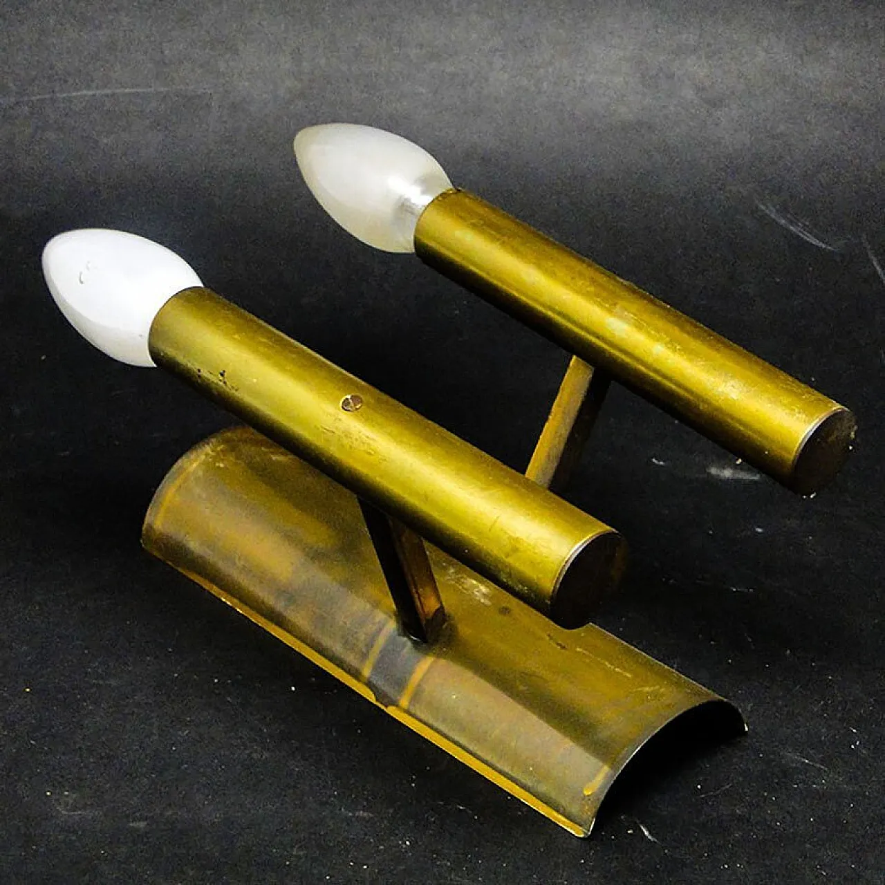 Metal Two-Armed Wall Lamp, 1970s 4