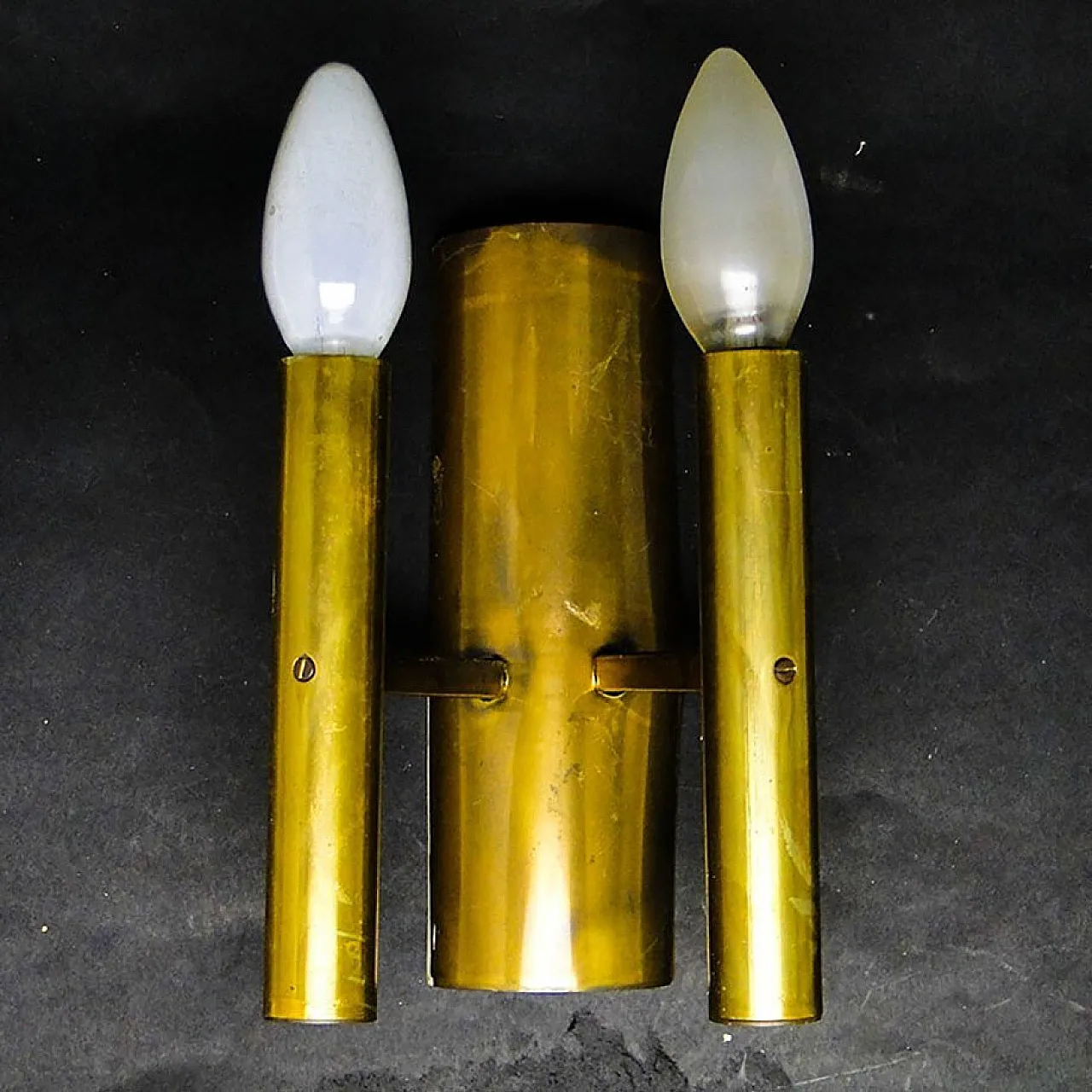 Metal Two-Armed Wall Lamp, 1970s 5