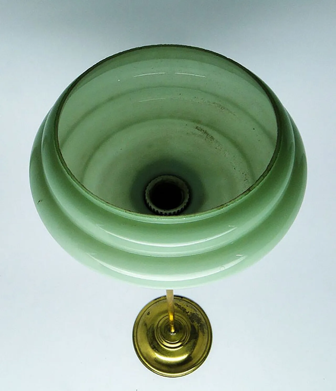 Mid-Century Glass and Brass Pendant Lamp, 1950s 2