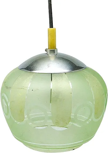 Mid-Century Glass Pendant Lamp, 1950s