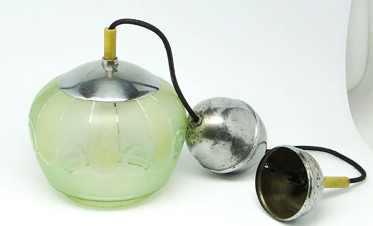 Mid-Century Glass Pendant Lamp, 1950s 2