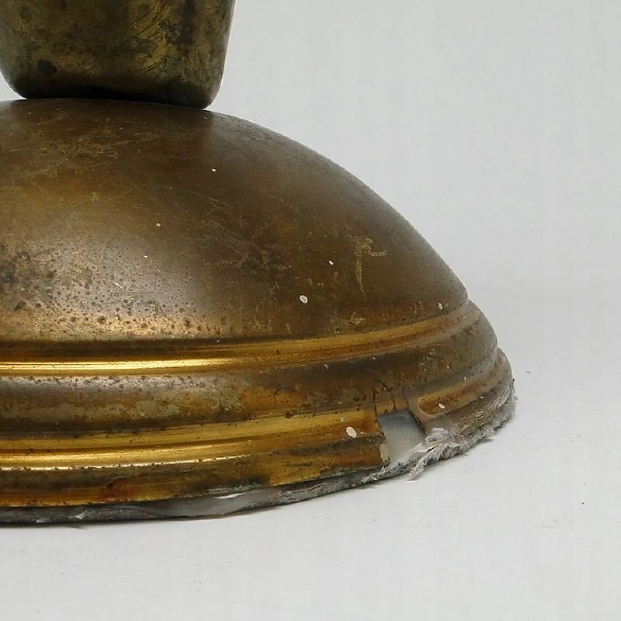 Postmodern Bedside Lamp in Brass and Glass, Poland, 1970s 4