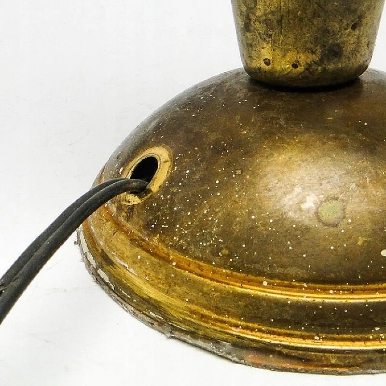 Postmodern Bedside Lamp in Brass and Glass, Poland, 1970s 6