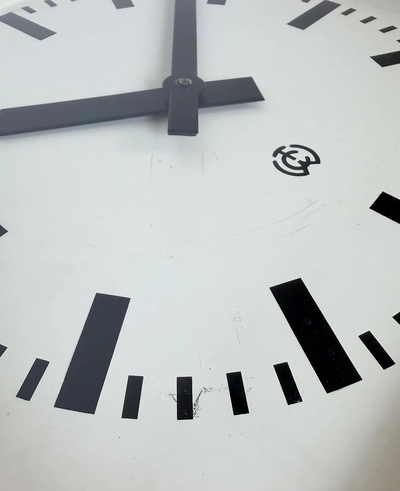 Large White Square Industrial Wall Clock from CTW, 1960s 17