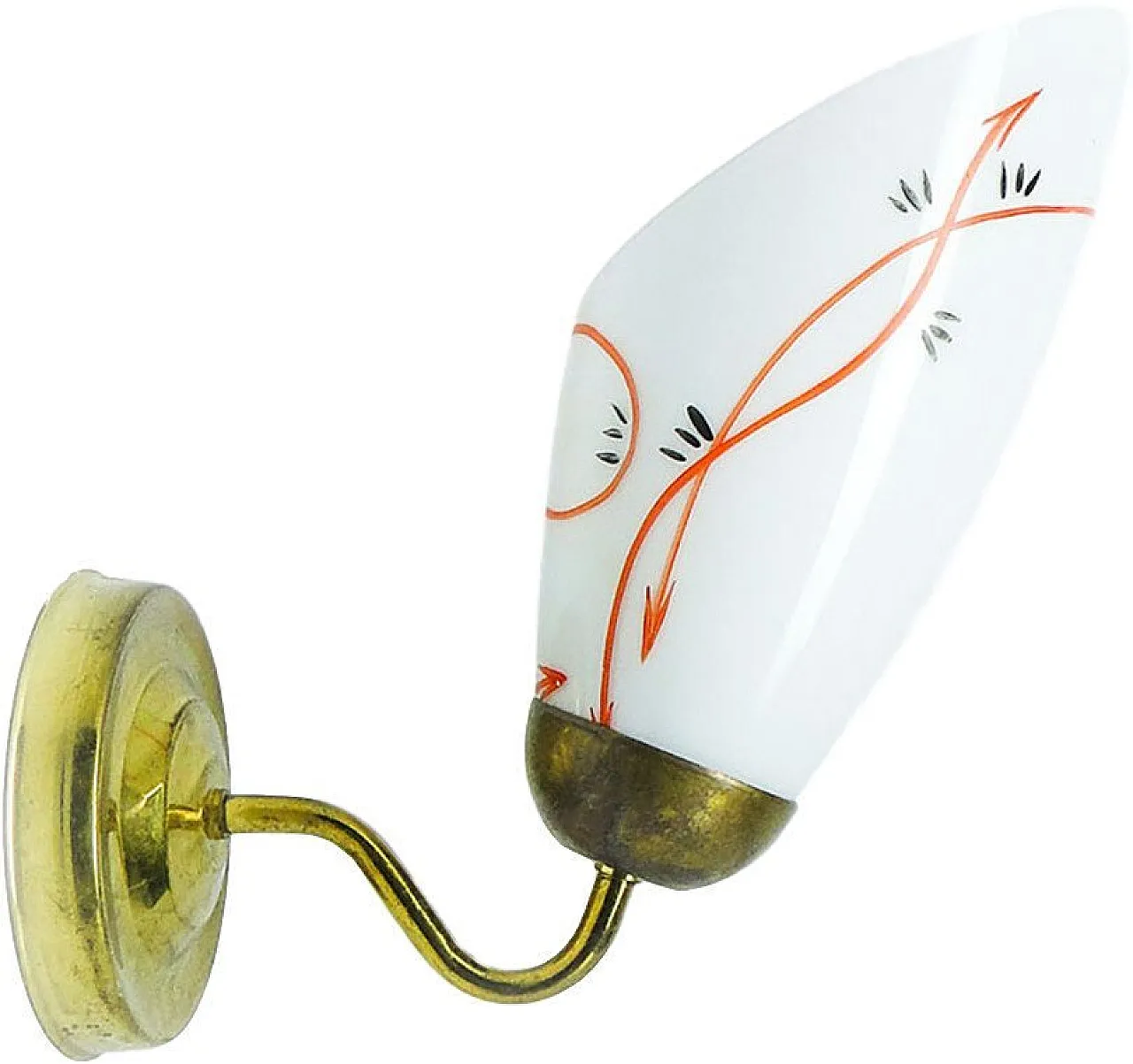Glass Wall Lamp, Poland, 1950s 1