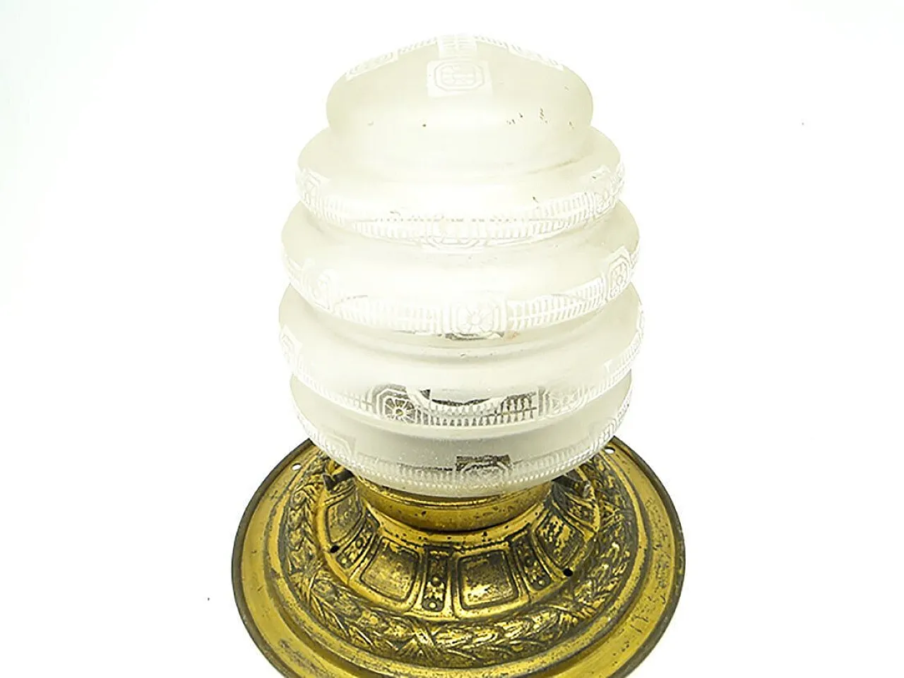 Early 20th Century Art Nouveau Brass and Glass Ceiling Lamp, Austria 2