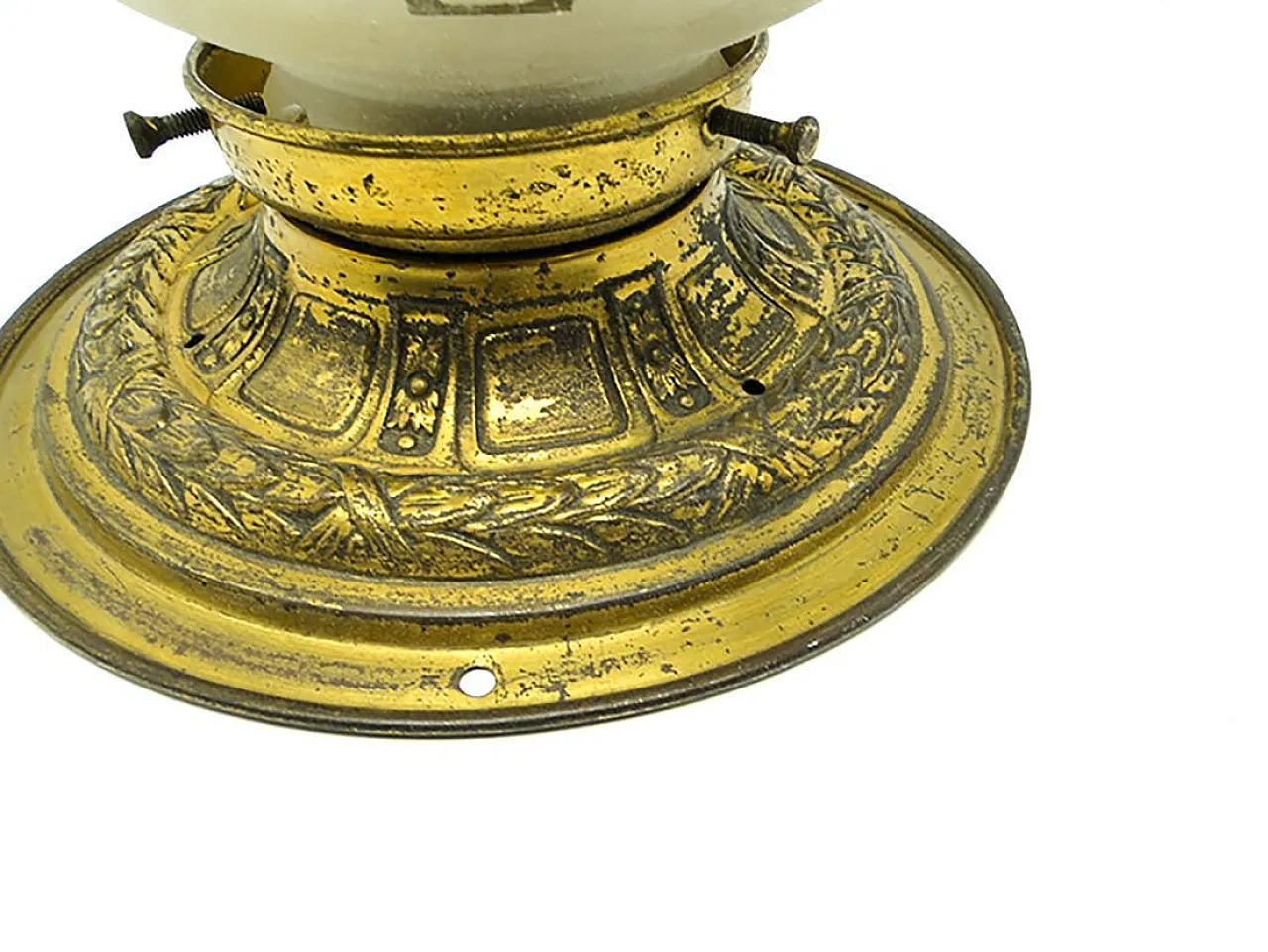 Early 20th Century Art Nouveau Brass and Glass Ceiling Lamp, Austria 3