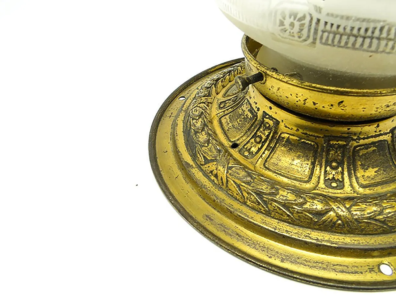 Early 20th Century Art Nouveau Brass and Glass Ceiling Lamp, Austria 4