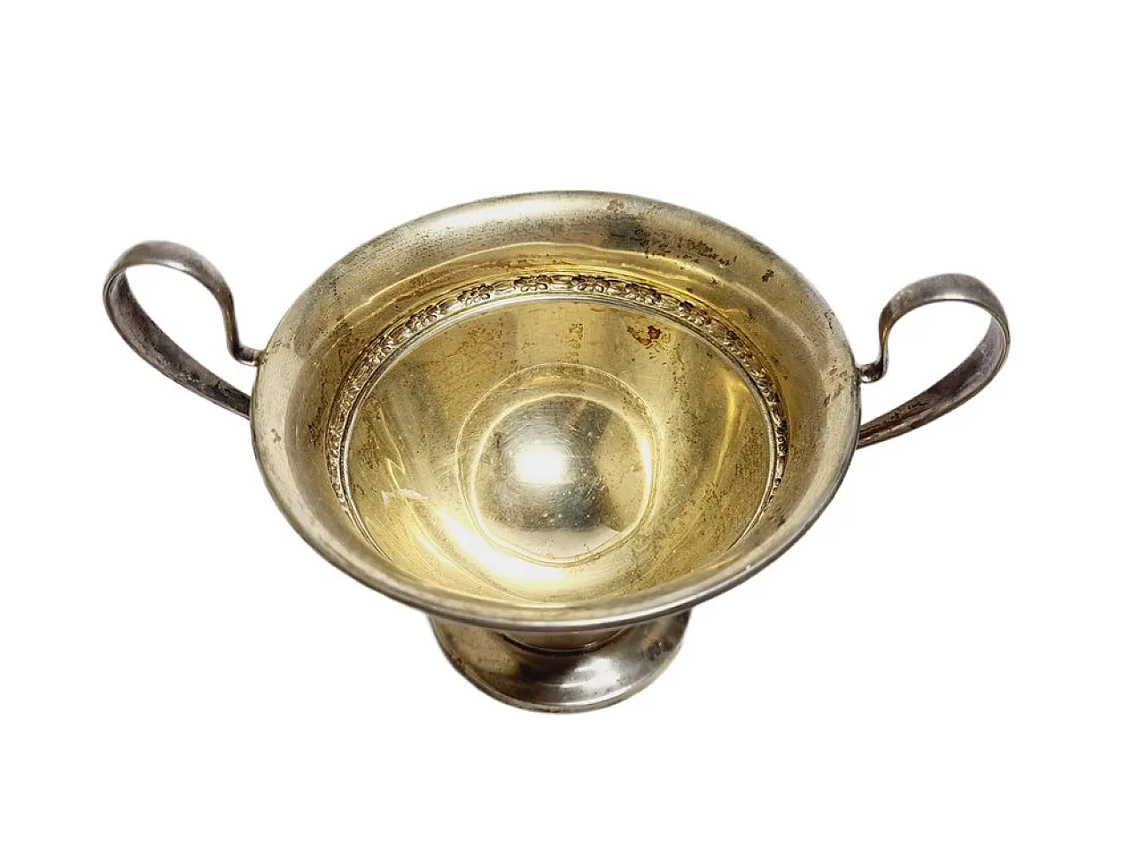 Art Deco Silver Sugar Bowl, 1950s 3