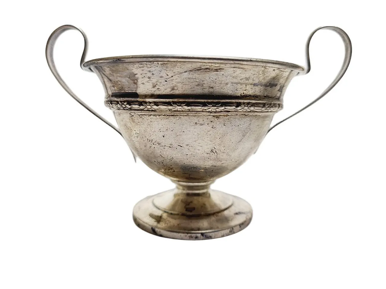 Art Deco Silver Sugar Bowl, 1950s 8