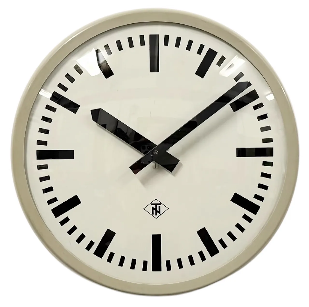 Industrial Grey Bakelite Wall Clock from TN, 1960s 1