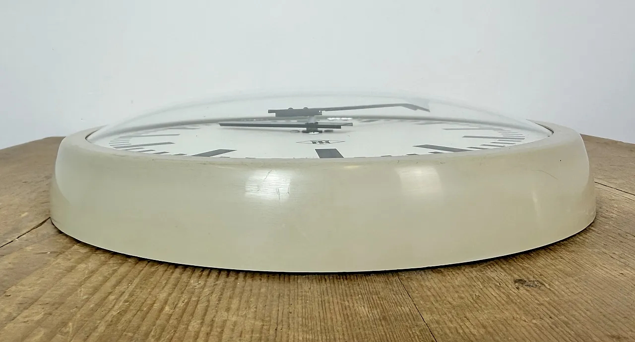 Industrial Grey Bakelite Wall Clock from TN, 1960s 10