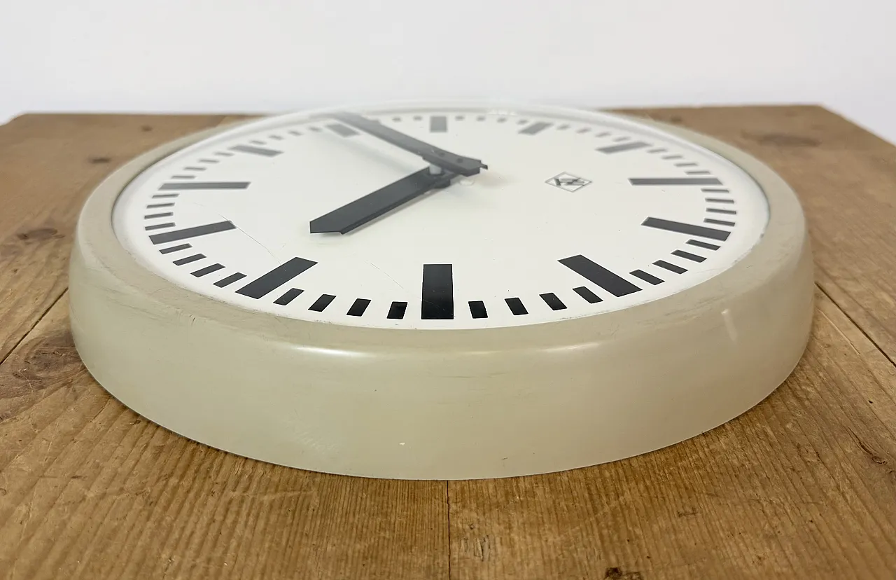 Industrial Grey Bakelite Wall Clock from TN, 1960s 13