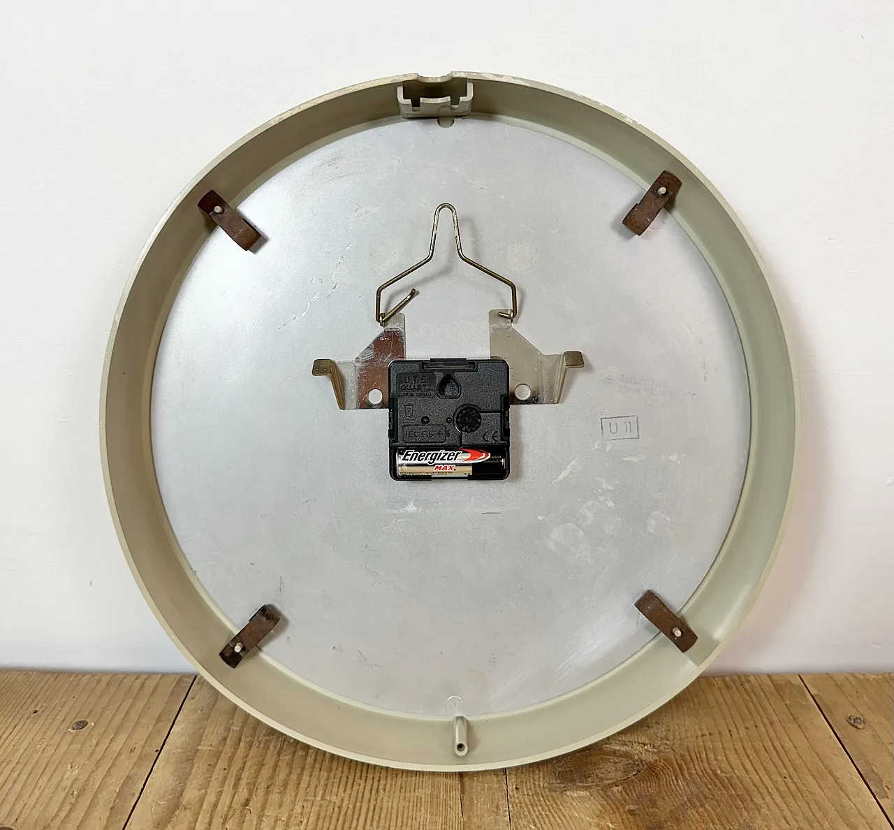 Industrial Grey Bakelite Wall Clock from TN, 1960s 14