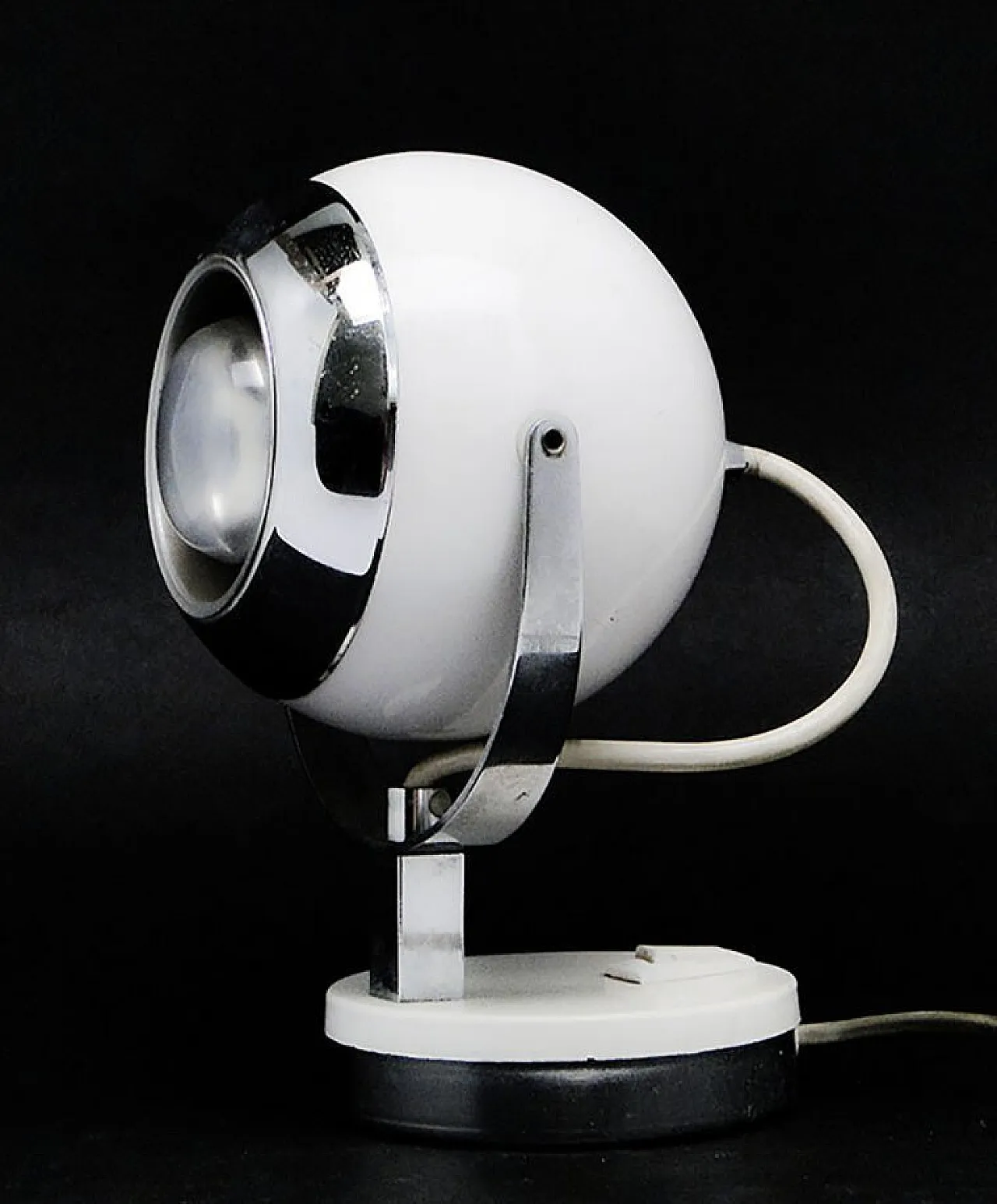 Lampada da comodino postmoderna polacca in vetro e metallo, anni '80 2