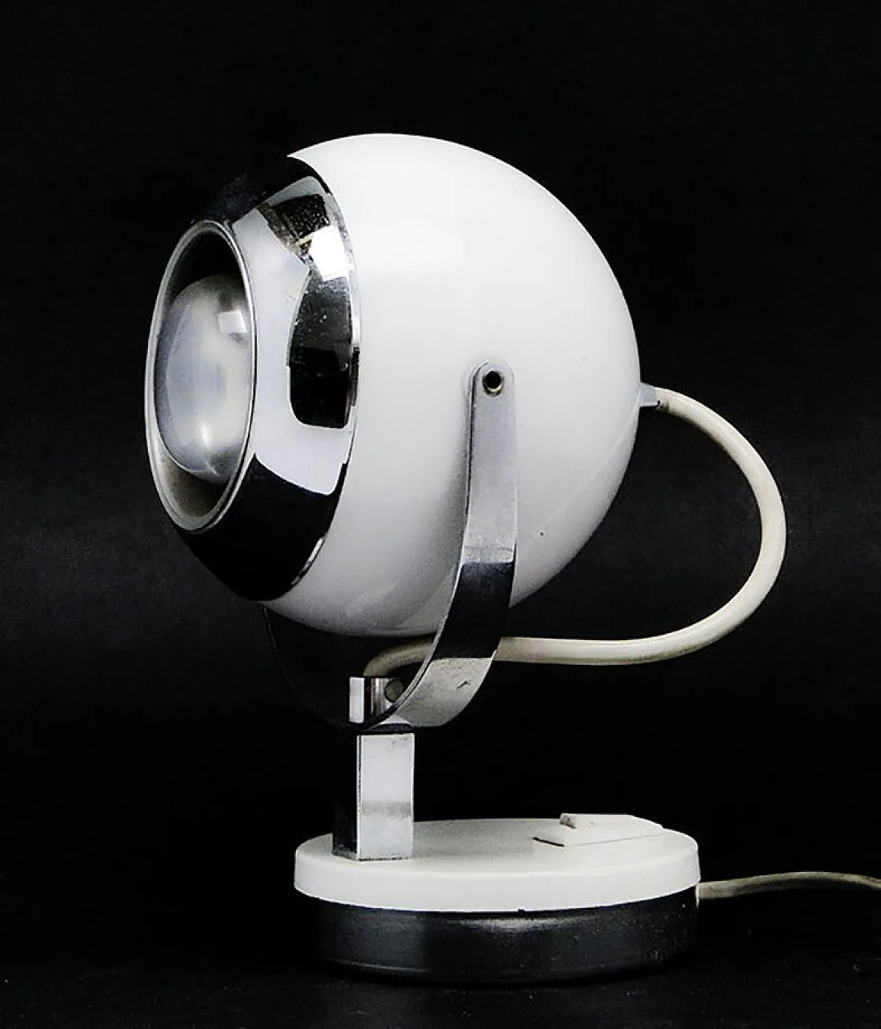 Lampada da comodino postmoderna polacca in vetro e metallo, anni '80 5