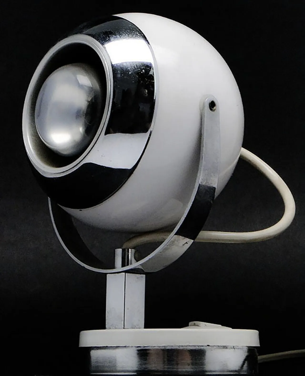 Lampada da comodino postmoderna polacca in vetro e metallo, anni '80 7