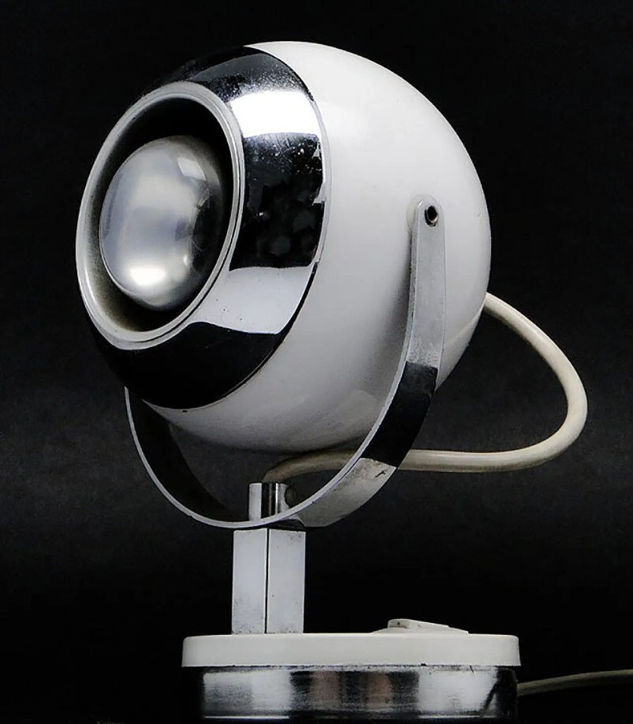 Lampada da comodino postmoderna polacca in vetro e metallo, anni '80 8