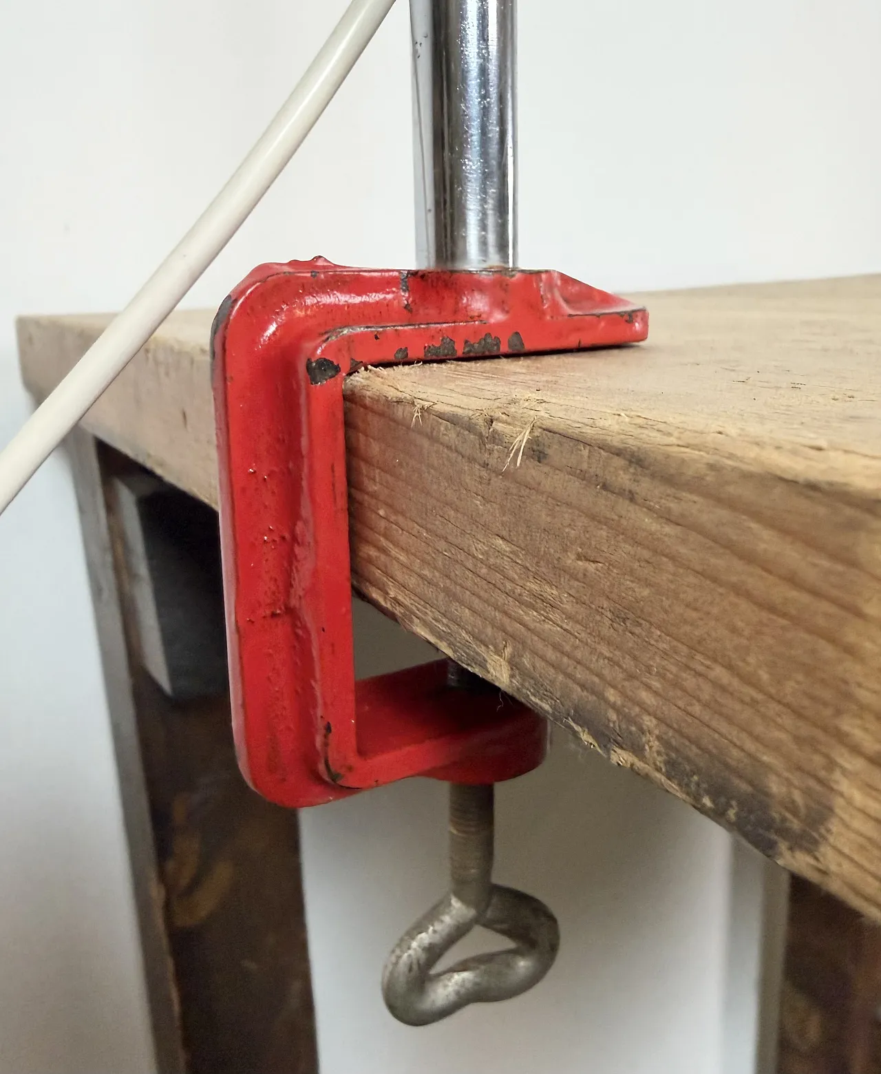 Red Industrial Workshop Table Lamp from Helo Leuchten, 1950s 15